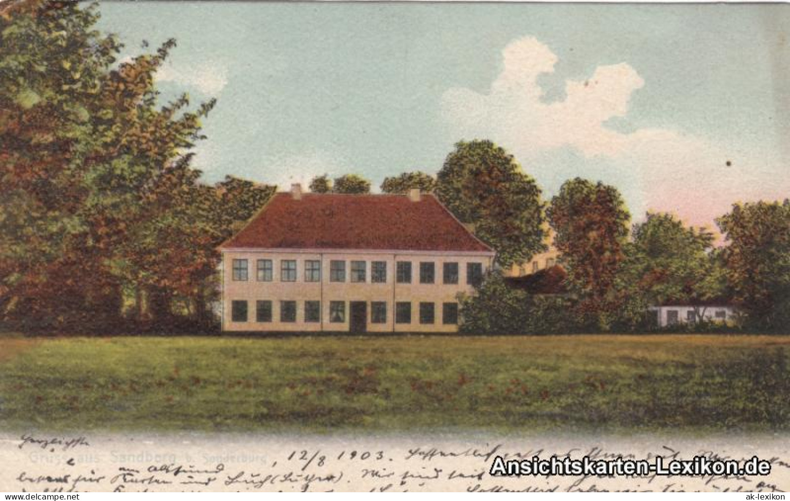 Postcard Sonderburg Sønderborg Gruss Aus Sandberg 1903  - Denmark