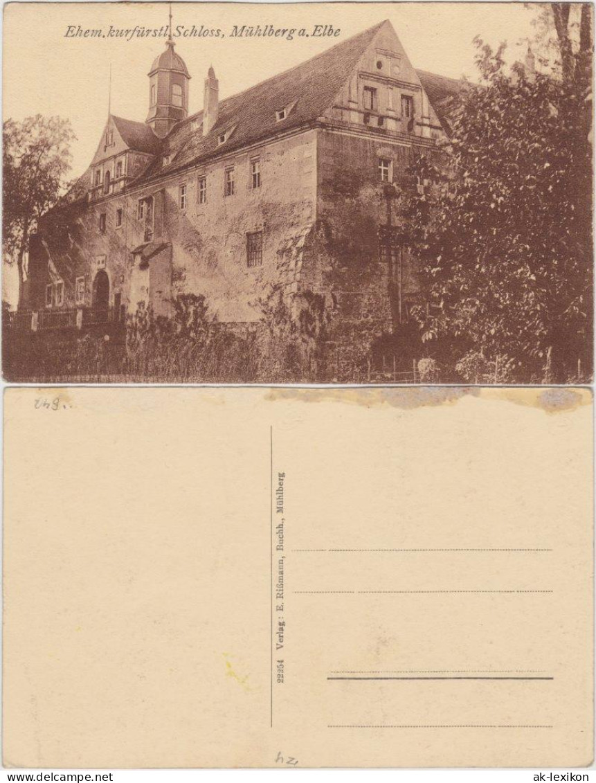 Ansichtskarte Mühlberg/Elbe Miłota Partie Am Schloss 1922  - Muehlberg