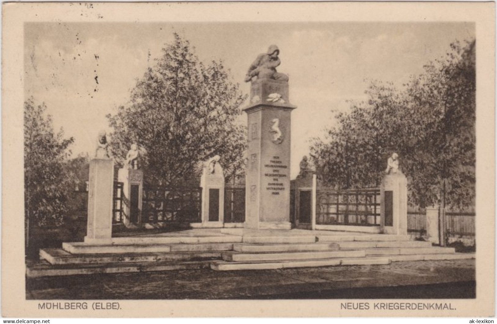 Ansichtskarte Mühlberg/Elbe Miłota Neues Kriegerdenkmal 1925  - Muehlberg