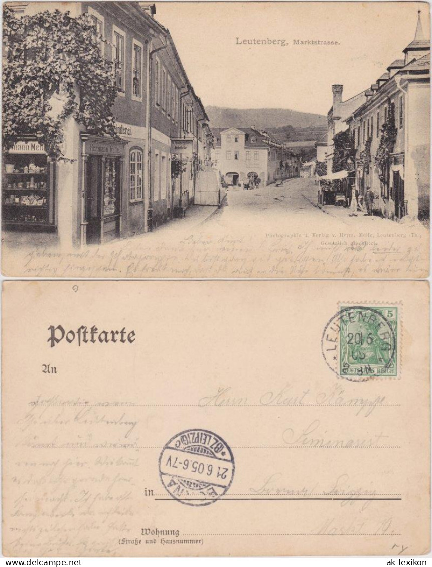 Ansichtskarte Leutenberg Marktstrasse Und Geschäfte 1905  - Leutenberg