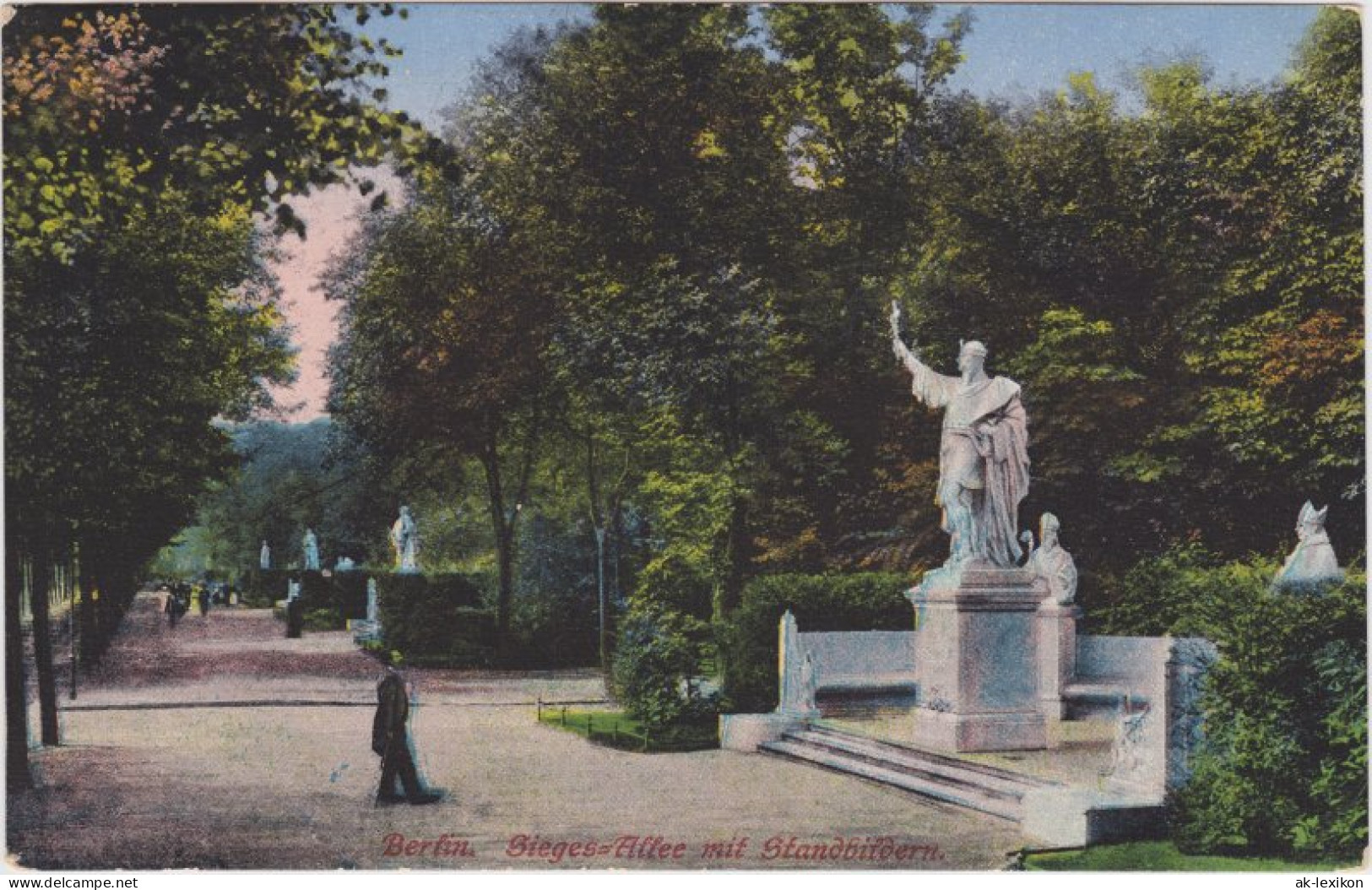 Ansichtskarte Tiergarten-Berlin Sieges-Allee Mit Standbildern 1916 - Tiergarten