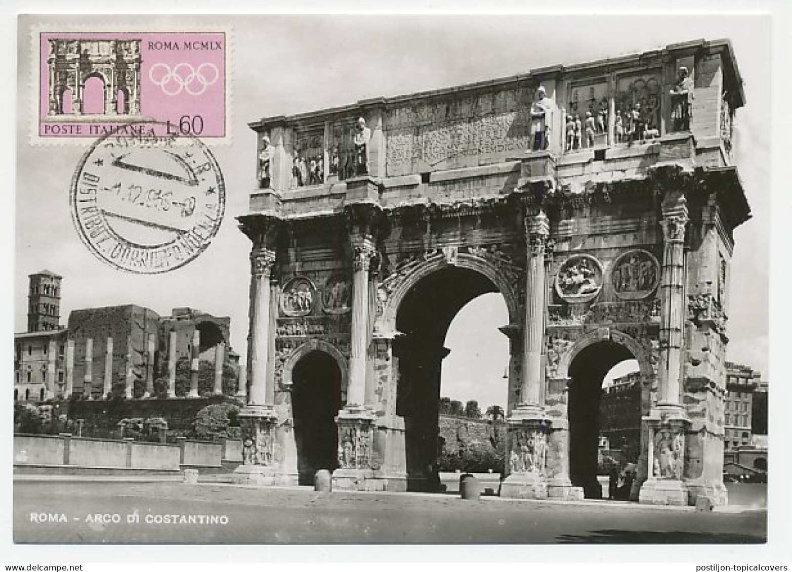 Maximum Card Italy 1959 Arch Of Constantine - Other & Unclassified