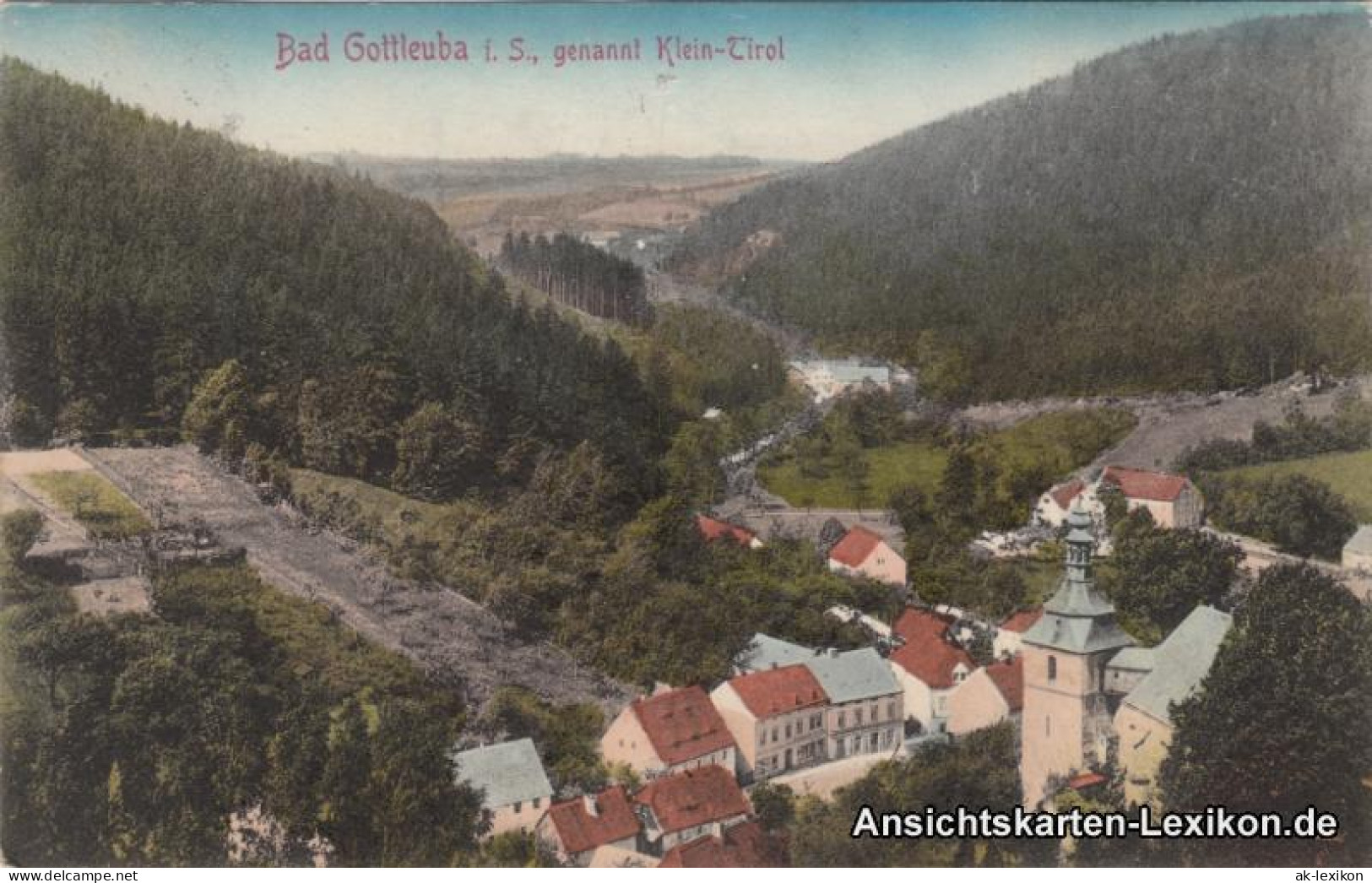 Ansichtskarte Bad Gottleuba-Bad Gottleuba-Berggießhübel Dorfpartie 1911  - Bad Gottleuba-Berggiesshuebel