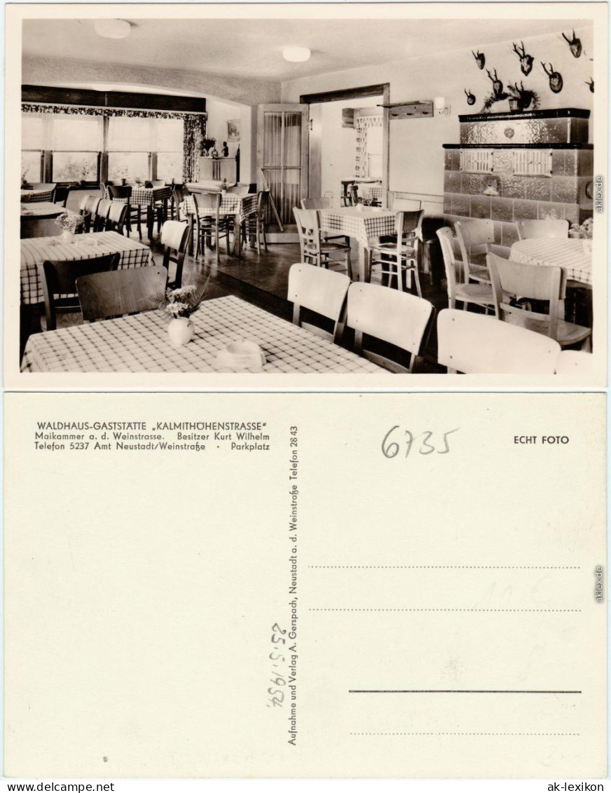 Ansichtskarte Maikammer Waldgasthaus "Kalmithöhenstrasse" 1954  - Autres & Non Classés