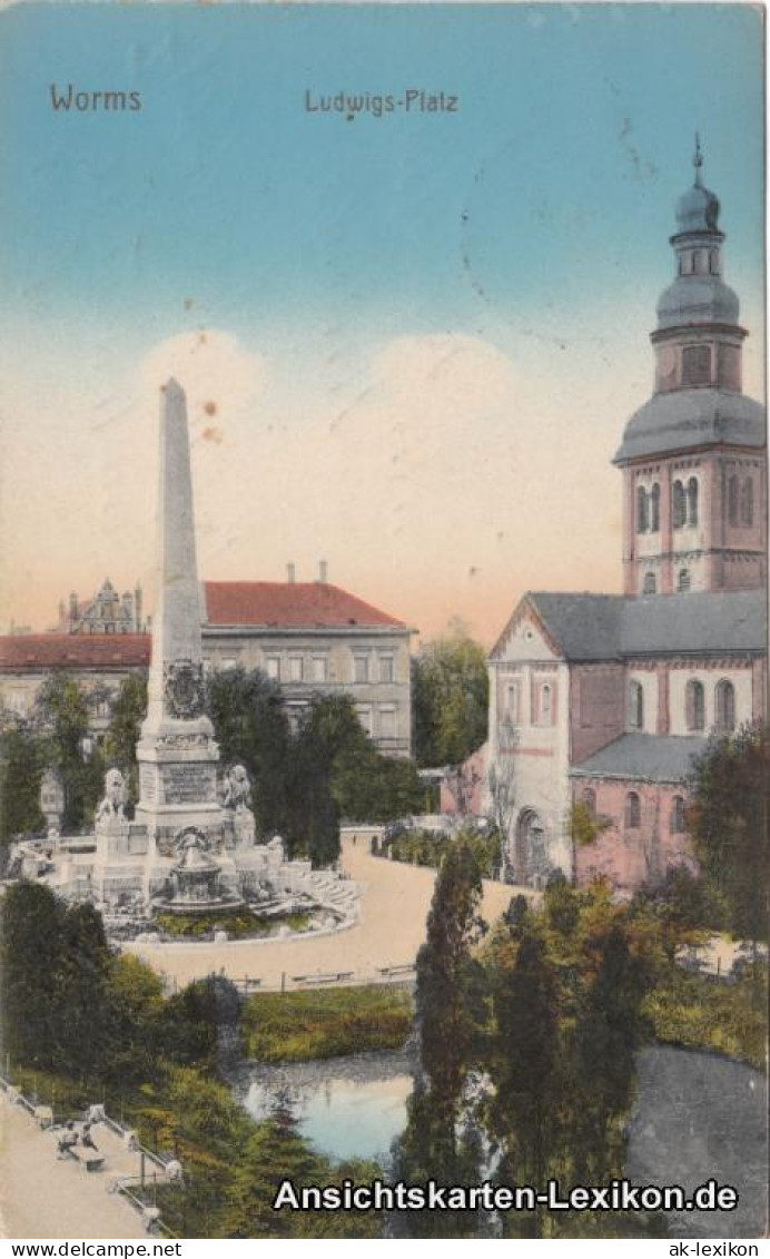 Ansichtskarte Worms Ludwigs Platz 1915  - Worms