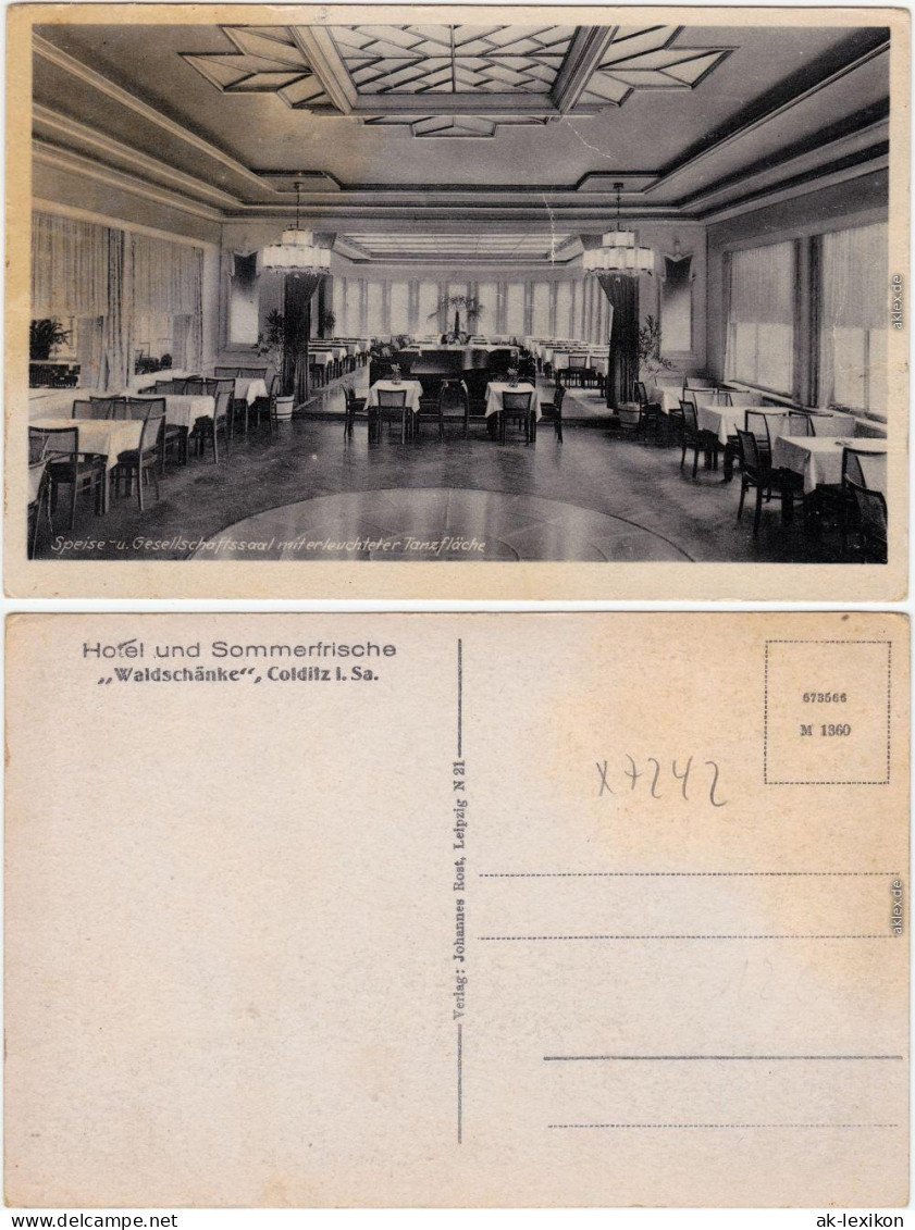 Colditz Speise Und Gesellschaftssaal Erleuchteter Tanzfläche Waldschänke 1940 - Colditz