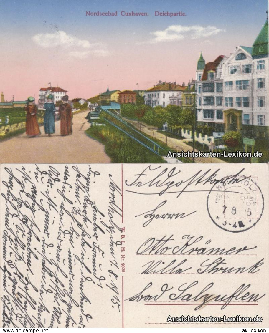 Ansichtskarte Cuxhaven Deichpartie 1915  - Cuxhaven
