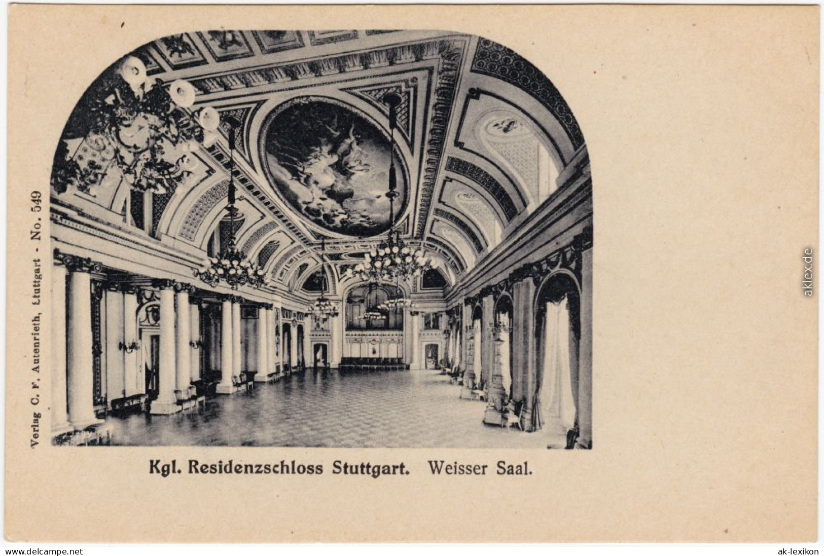 Ansichtskarte Stuttgart Residenzschloß - Weißer Saal 1922  - Stuttgart