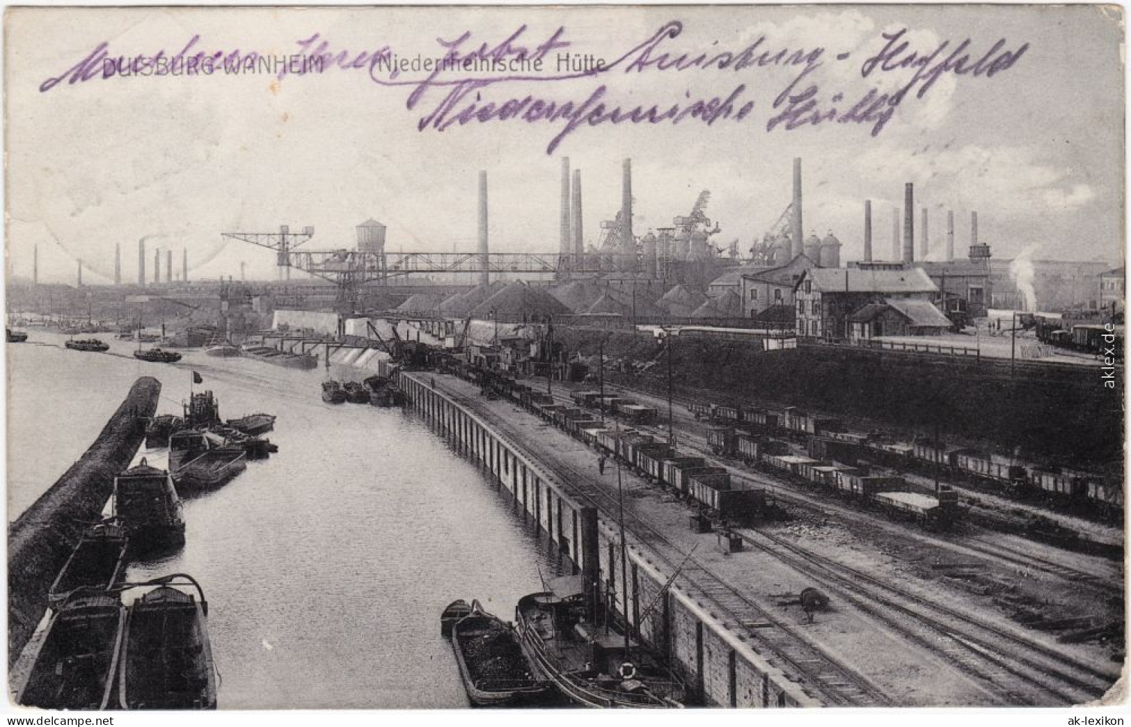 Wanheim-Duisburg Niederrheinische Hütte - Hafen Und Bahngleise 1910  - Duisburg