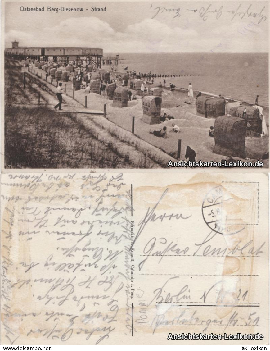 Postcard Berg Dievenow Dziwnów Strandleben 1922  - Pommern