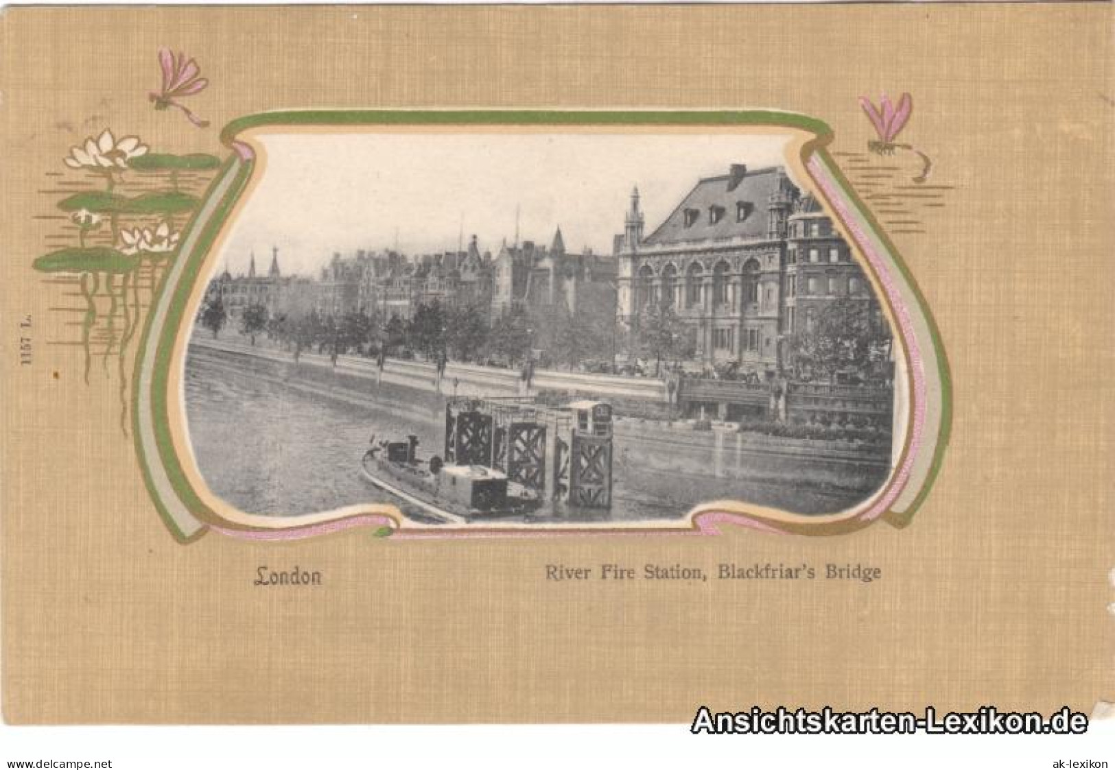 Postcard London Rahmen AK: River Fire Station, Blackfriar's Bridge 1911 - Autres & Non Classés