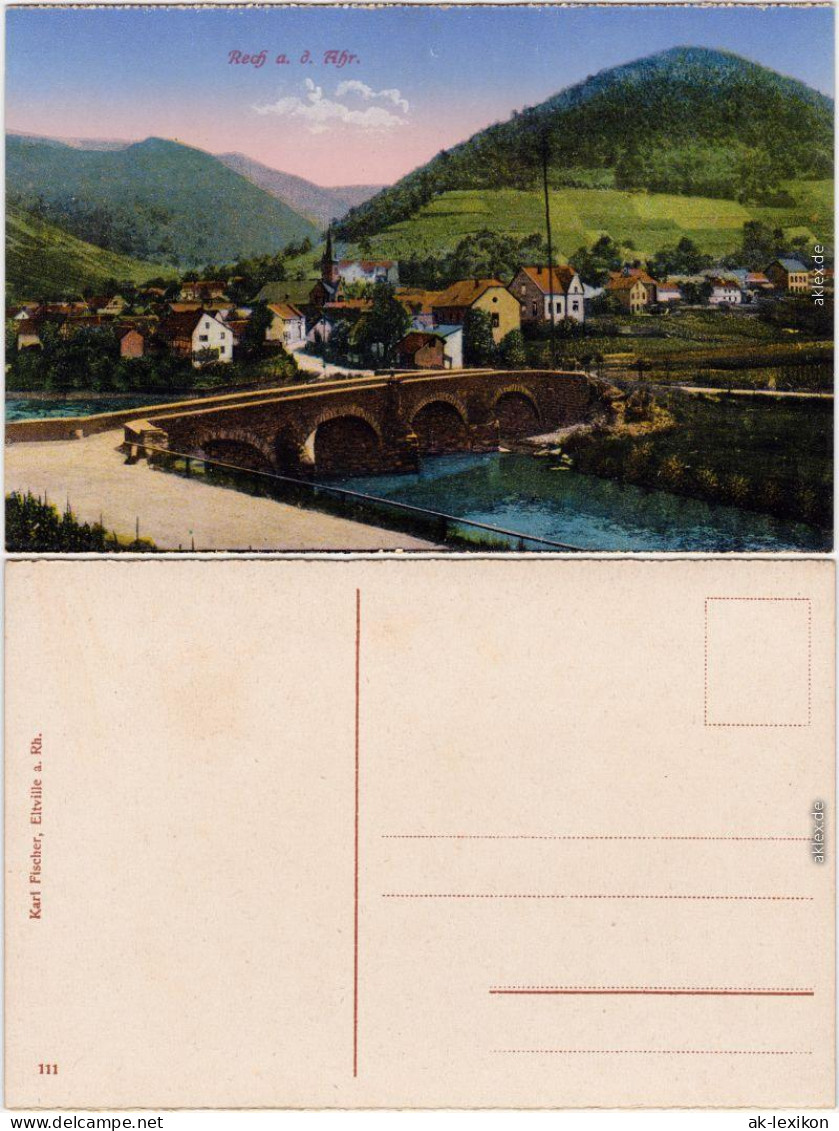 Ansichtskarte Rech (Ahrtal) Stadt Und Brücke 1914  - Autres & Non Classés