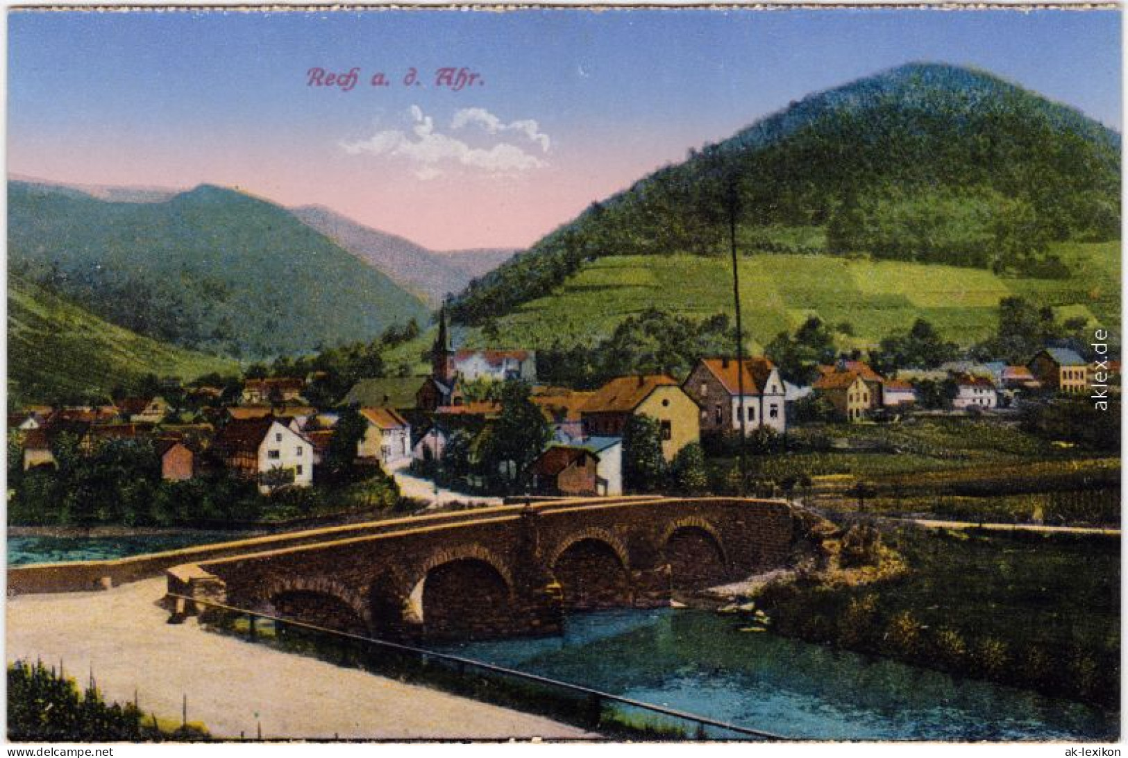 Ansichtskarte Rech (Ahrtal) Stadt Und Brücke 1914  - Autres & Non Classés