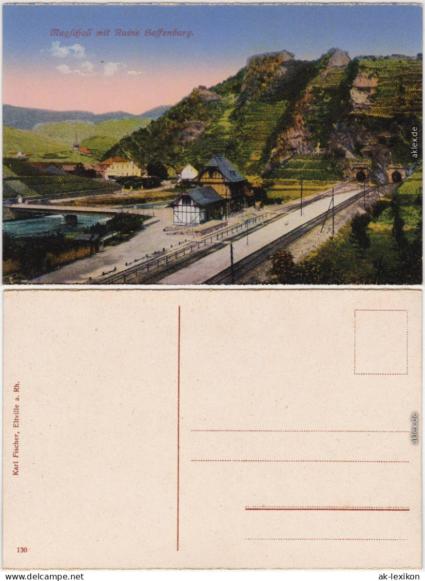 Ansichtskarte Mayschoß Bahnhof Und Burgruine 1914  - Autres & Non Classés