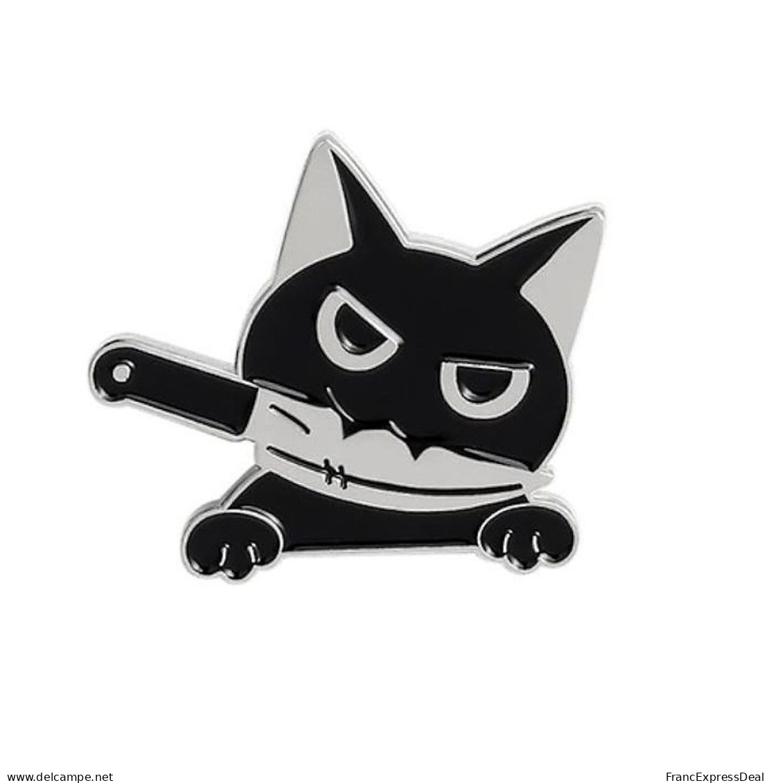 Pin's NEUF En Métal Pins - Chat Noir Avec Un Couteau Killer Cat (Réf 2) - Animaux