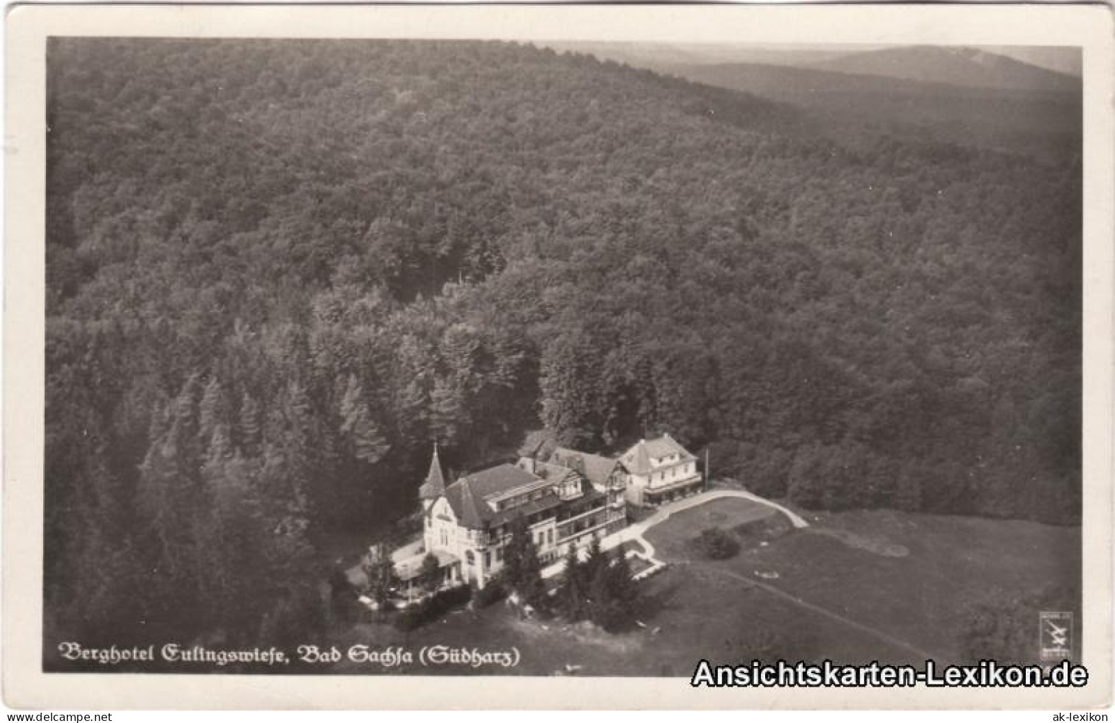 Ansichtskarte Bad Sachsa Berghotel Eulingswiese: Luftbild 1934  - Bad Sachsa