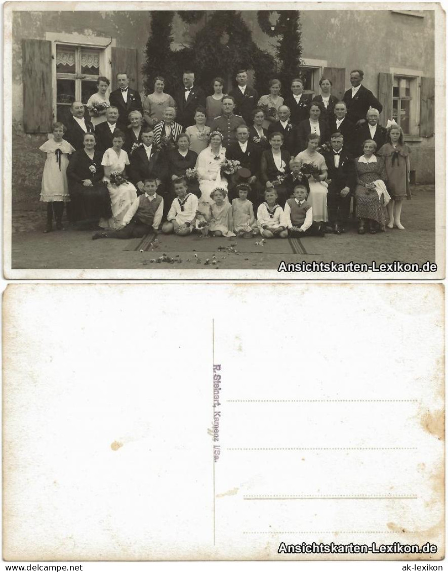 Ansichtskarte  Gruppenbild Hochzeitsfeier, Kamenz 1940 - Noces