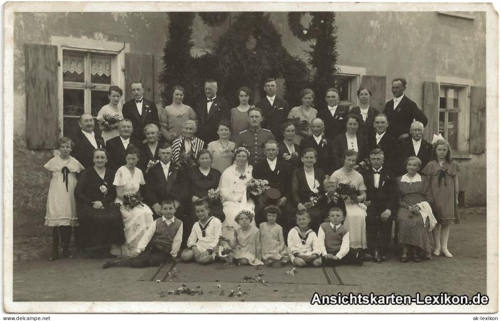 Ansichtskarte  Gruppenbild Hochzeitsfeier, Kamenz 1940 - Huwelijken