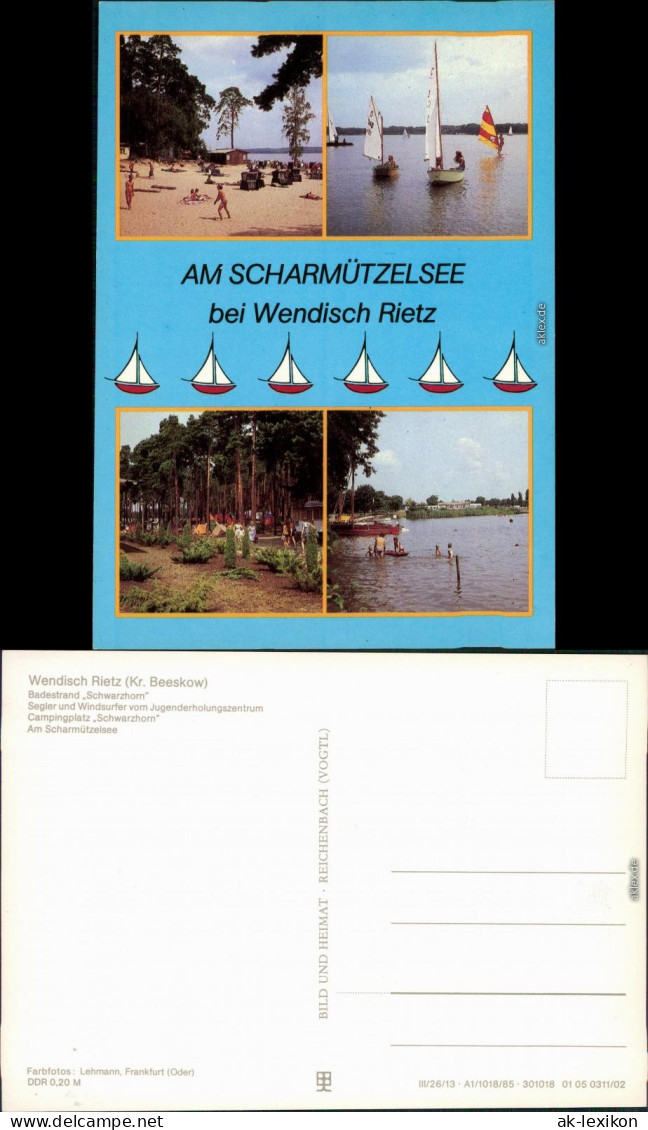 Wendisch Rietz Strand Schwarzhorn, Windsurfer Campingplatz, Scharmützelsee 1985 - Other & Unclassified