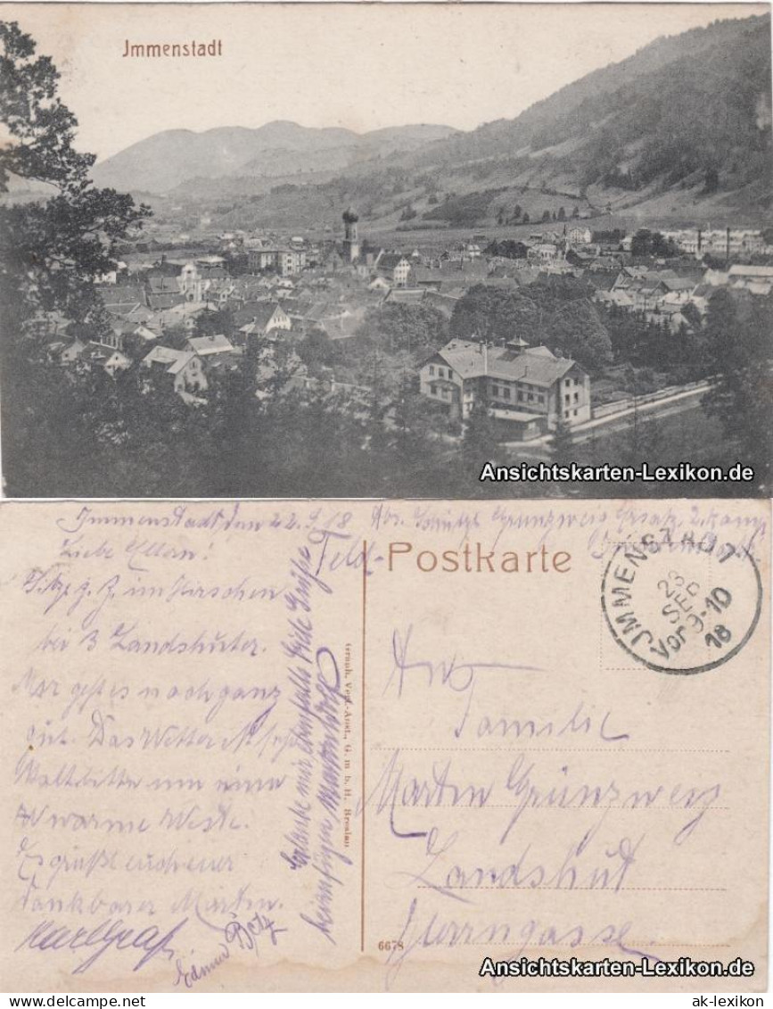 Ansichtskarte Immenstadt (Allgäu) Totale 1918 - Immenstadt