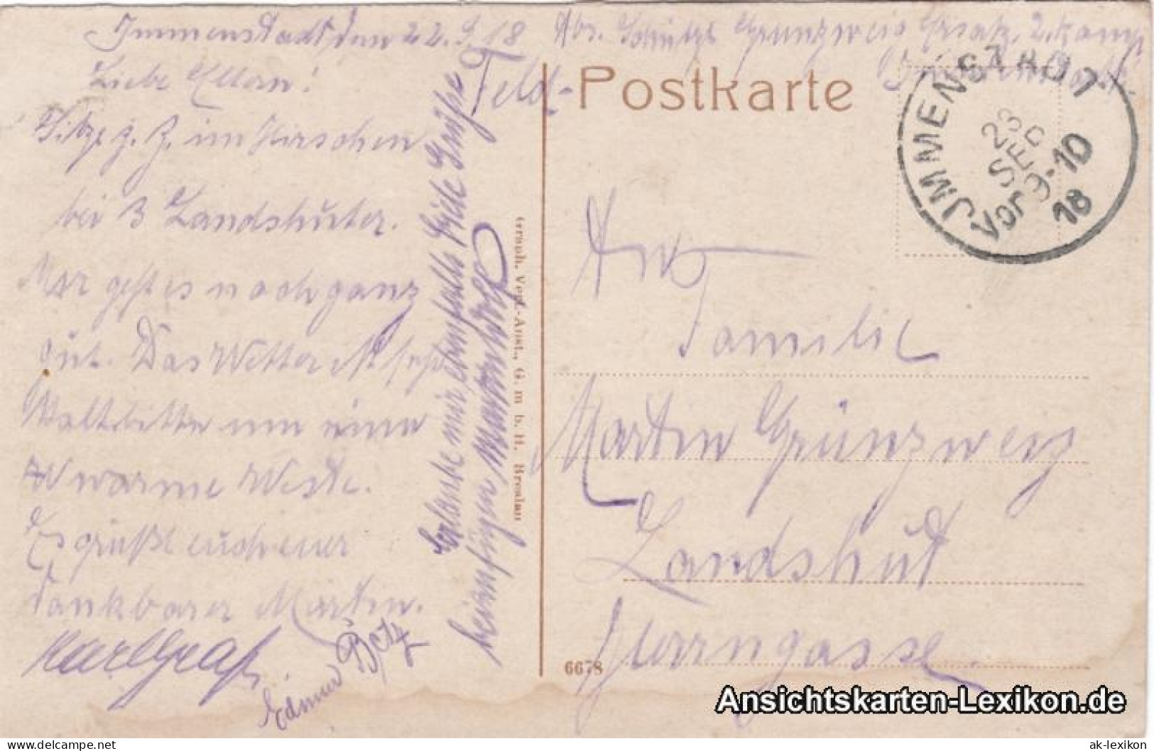 Ansichtskarte Immenstadt (Allgäu) Totale 1918 - Immenstadt