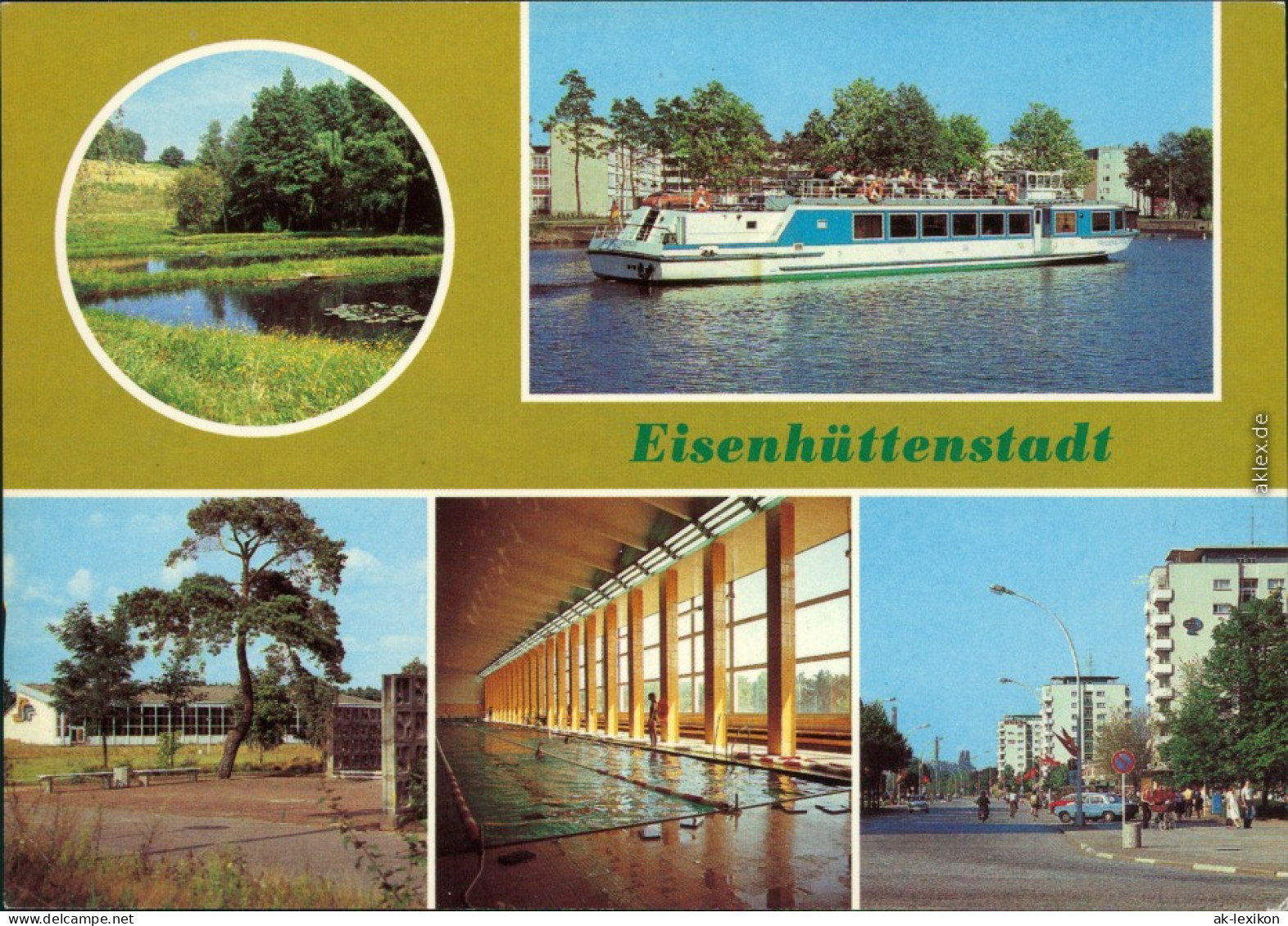 Eisenhüttenstadt  Goldfischteichen, MS "Friedensgrenze",   Leninallee 1983 - Eisenhuettenstadt