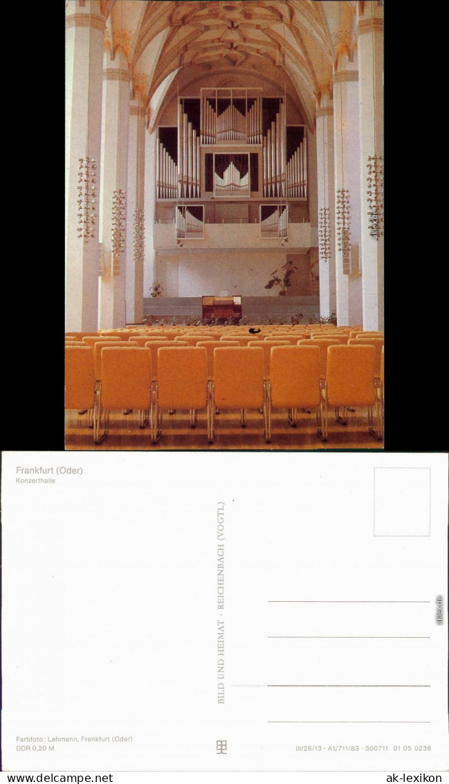 Frankfurt (Oder) Konzerthalle "Carl Philipp Emanuel Bach" -  1983 - Frankfurt A. D. Oder