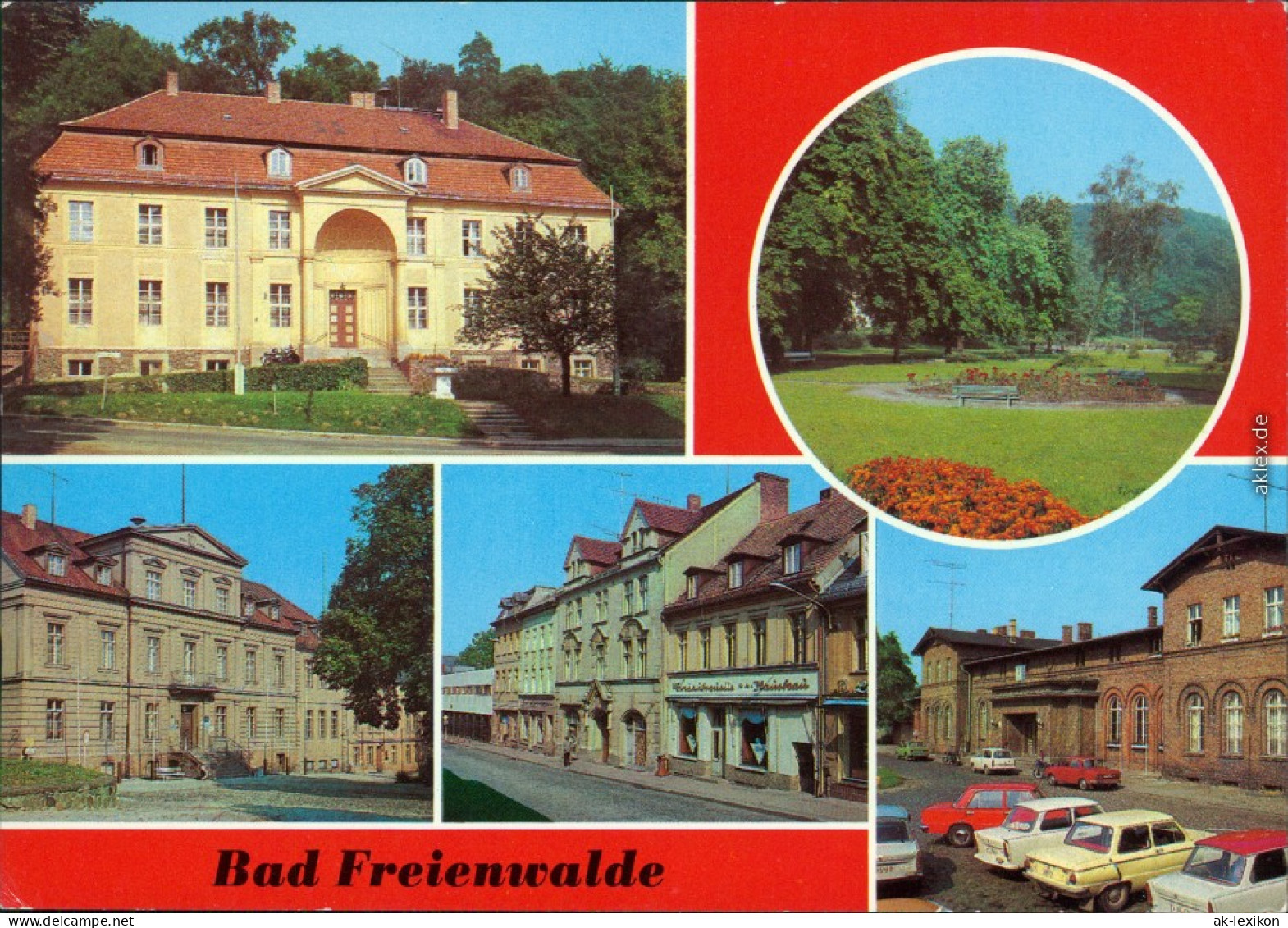 Bad Freienwalde: Internat Bertolt Brecht, Kurpark, Leninstraße, Bahnhof 1983 - Bad Freienwalde