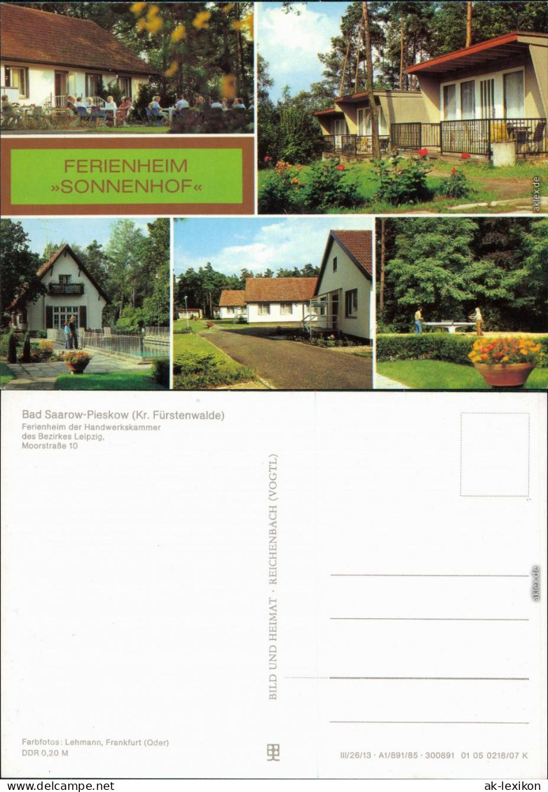 Pieskow Bad Saarow Ferienheim Sonnenhof, Handwerkskammer Bezirkes Leipzig 1985 - Bad Saarow