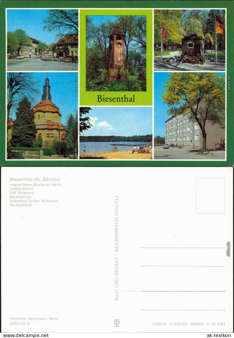 Biesenthal Aussichtsturm OdF-Ehrenmal Marienkirche Strandbad Neubaublock 1983 - Biesenthal