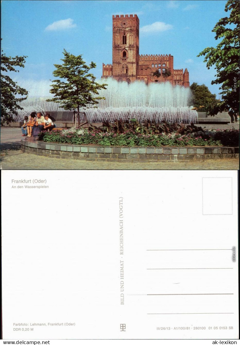 Frankfurt (Oder) Marienkirche Mit Wasserspiele Davor 1981 - Frankfurt A. D. Oder