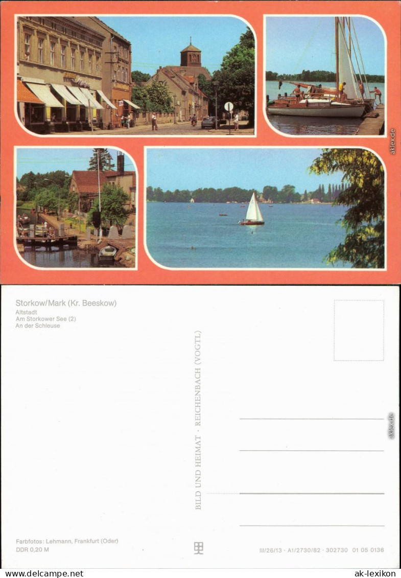 Storkow (Mark) Altstadt, Am Storkower See  Schleuse Mit Segelboot 1986 - Storkow