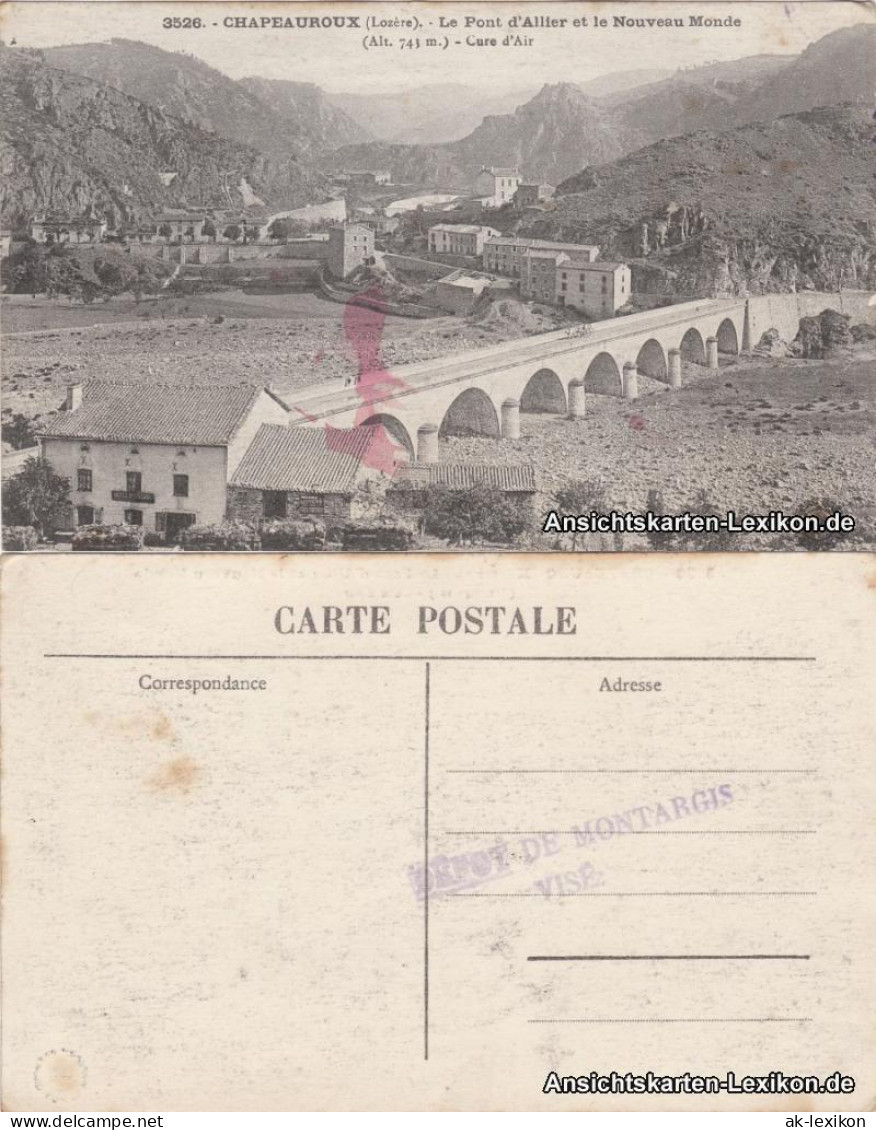 Chapeauroux (Lozère) Le Pont D'Allier Et Le Nouveau Monde 1913  - Other & Unclassified