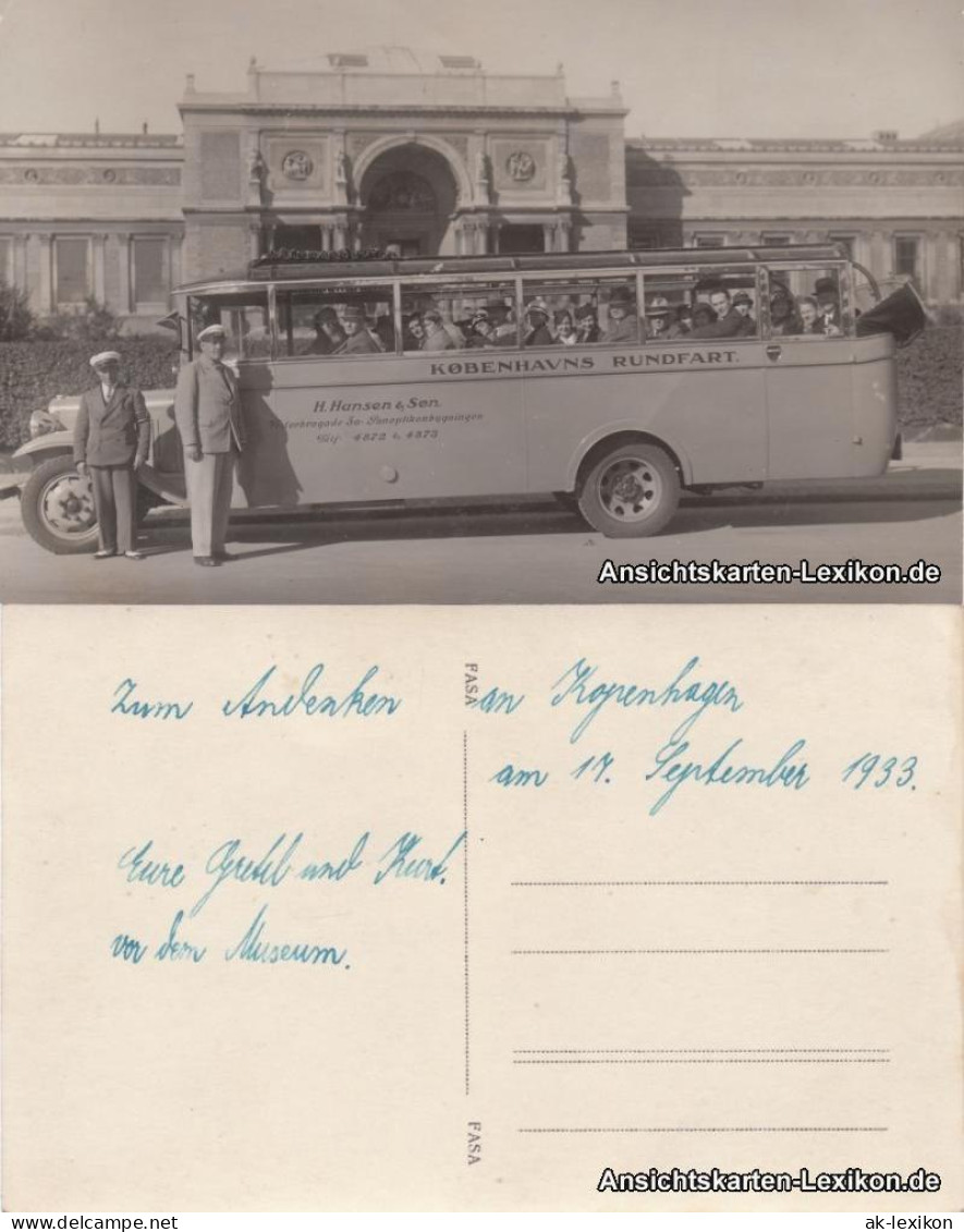 Postcard Kopenhagen København Museum Bus - Stadtrundfahrt 1933  - Denmark
