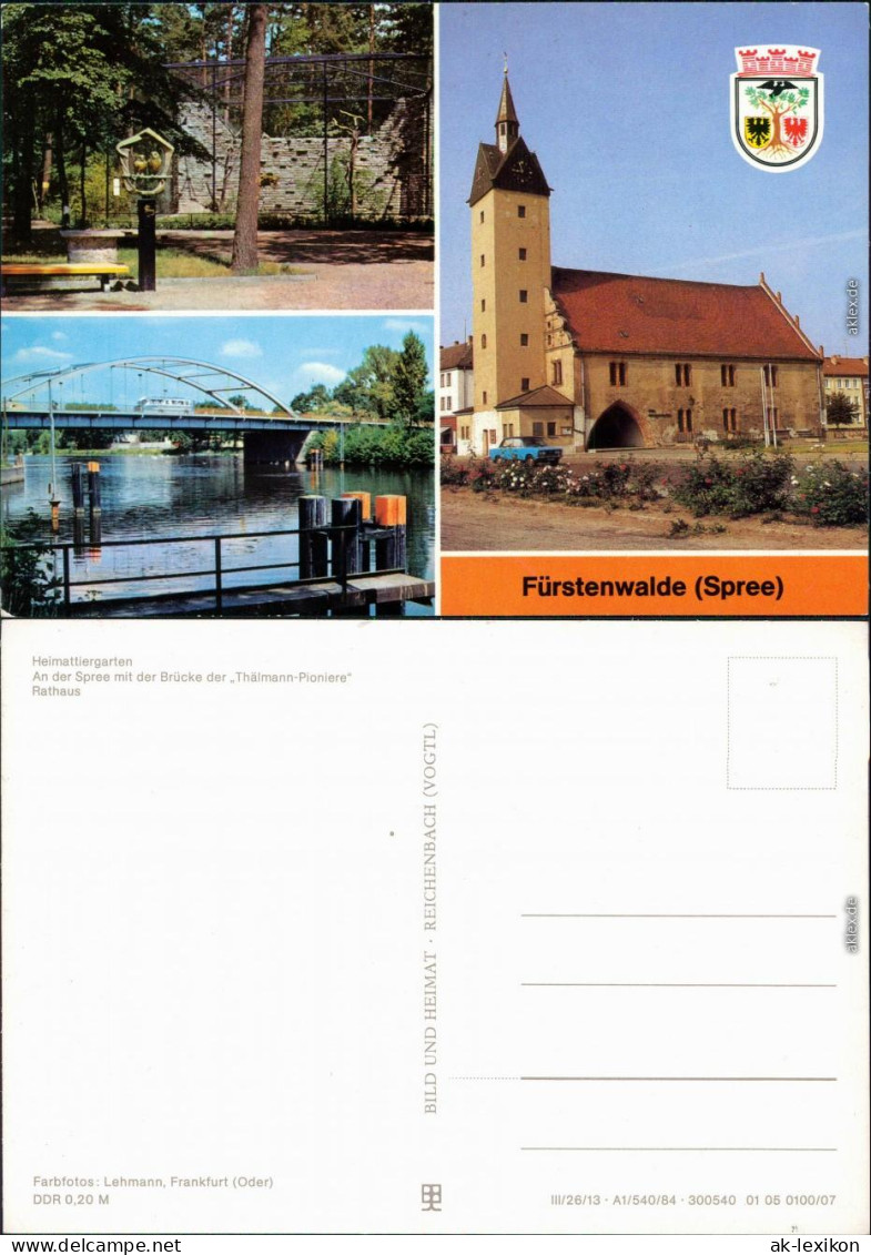 Fürstenwalde Heimattiergarten, An Der Spree  "Thälmann-Pionieren",  1984 - Fuerstenwalde