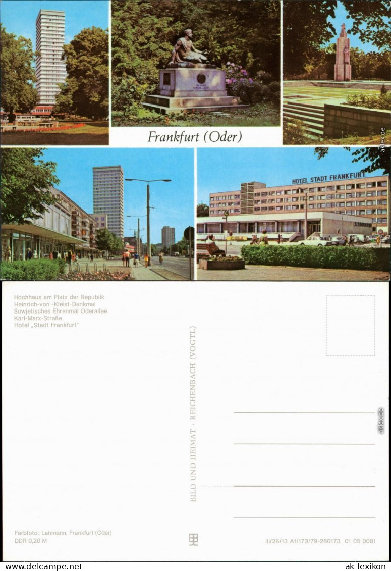 Frankfurt (Oder) Hochhaus  Platz Der Republik  Oderallee, Karl-Marx-Straße 1979 - Frankfurt A. D. Oder