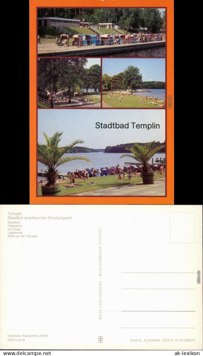 Templin Strandbad  - Teilansicht, HO-Kiosk, Liegewiese, Blick Von Der   1986 - Templin