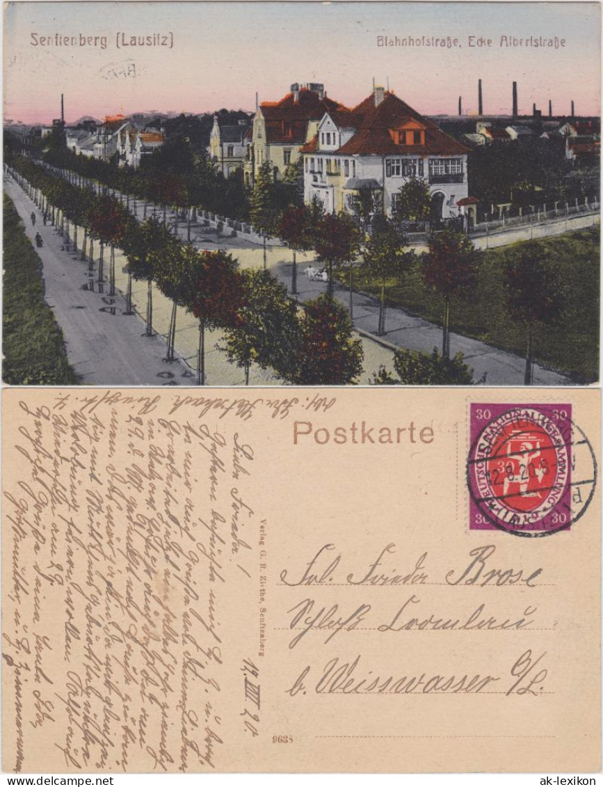Senftenberg (Niederlausitz) Bahnhofstraße, Ecke Albertstraße 1920 - Senftenberg