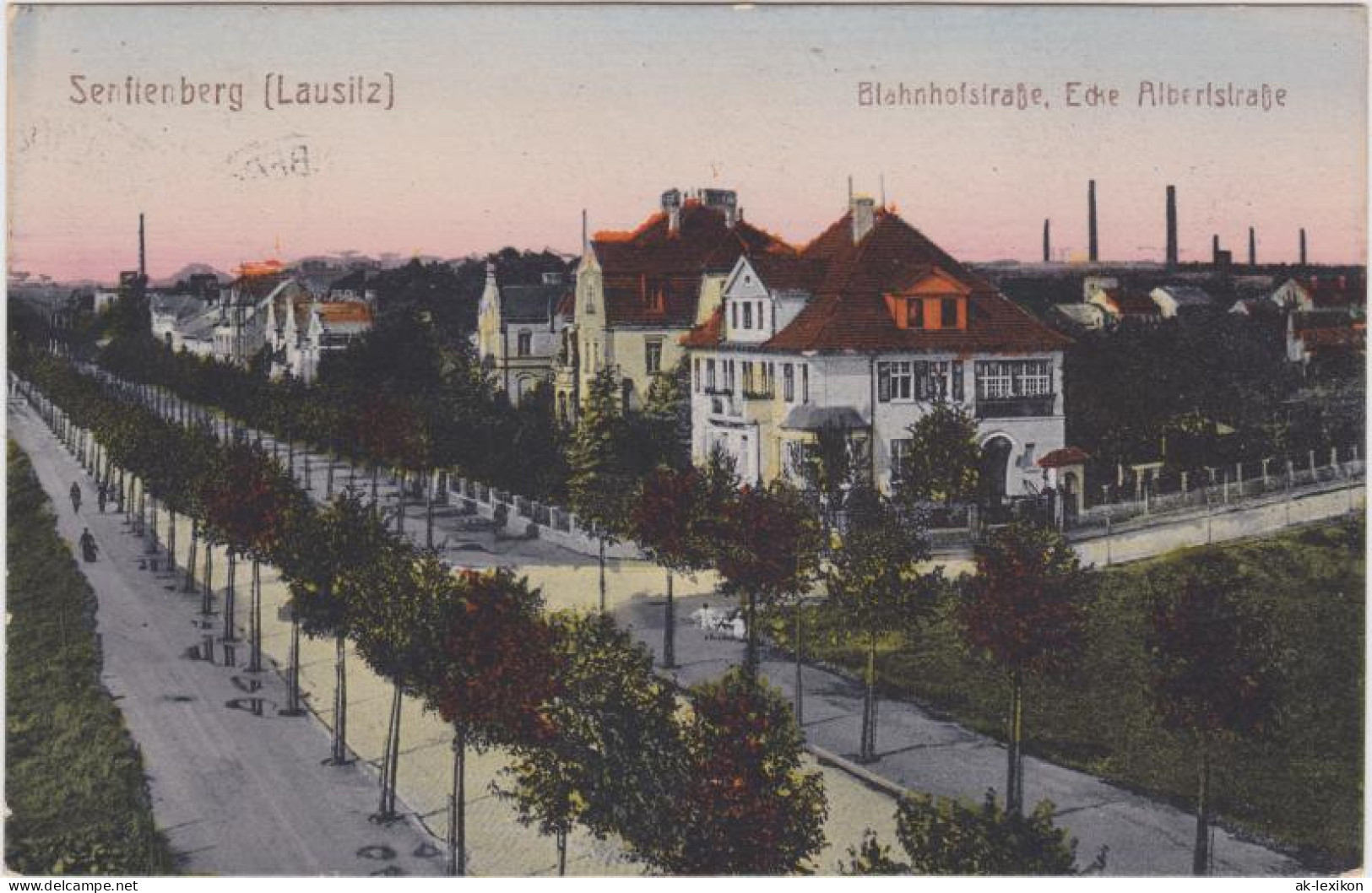 Senftenberg (Niederlausitz) Bahnhofstraße, Ecke Albertstraße 1920 - Senftenberg
