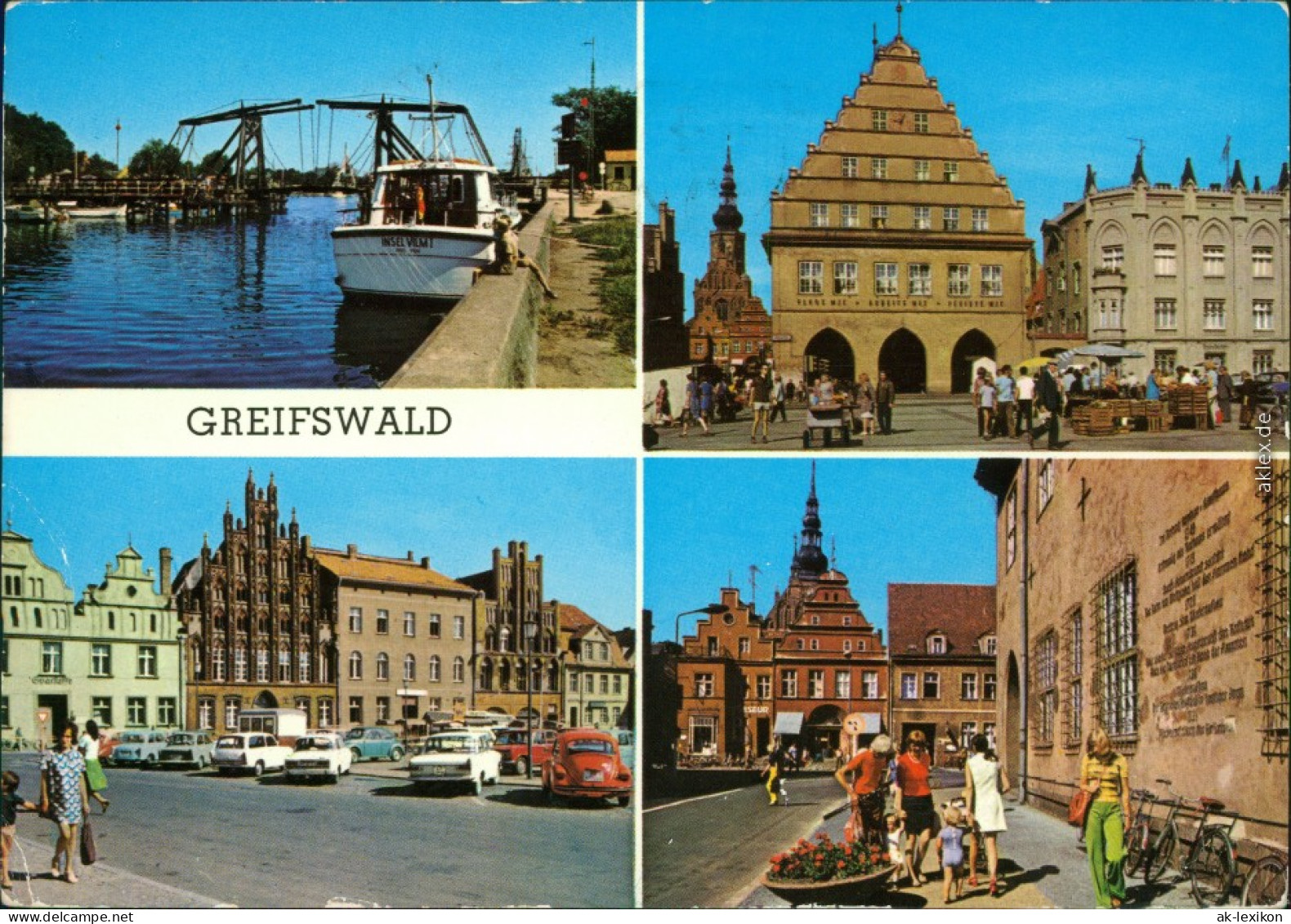 Greifswald Wiecker Brücke, Rathaus, Platz Der Freundschaft, Markt 1980 - Greifswald