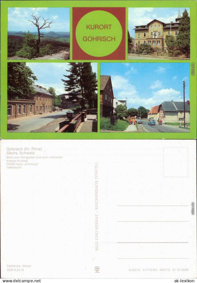 Gohrisch (Sächs. Schweiz) Blick Zum Königstein  FDGB-Heim "Erholung",  1983 - Gohrisch