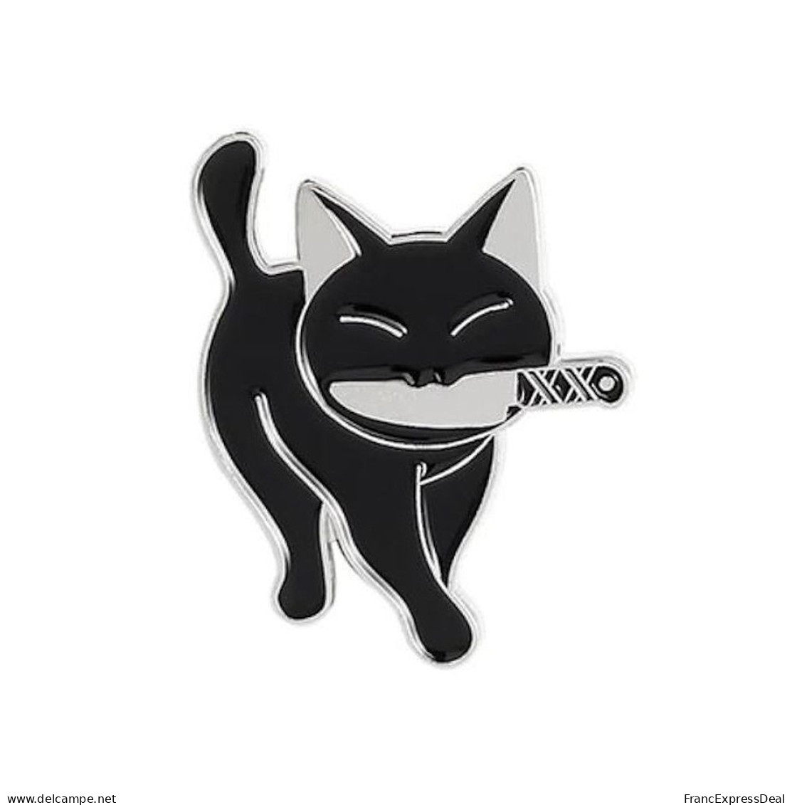 Pin's NEUF En Métal Pins - Chat Noir Avec Un Couteau Killer Cat (Réf 3) - Animals