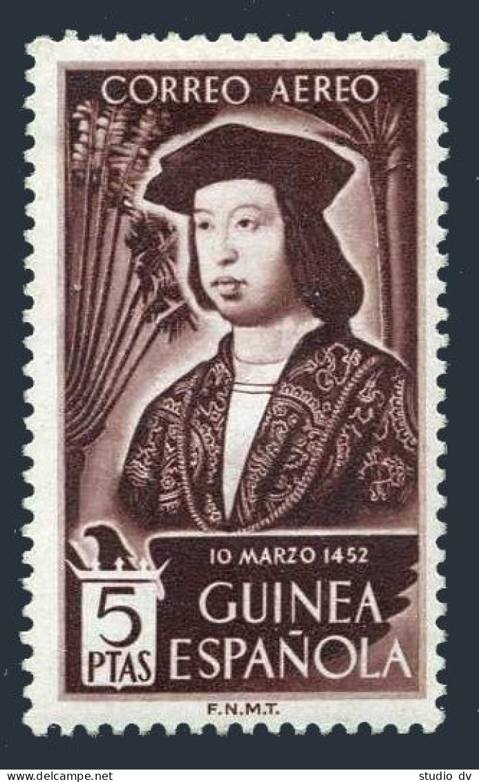 Spanish Guinea C14,MNH.Michel 282. Ferdinand The Catholic,1952.Bird,Palms. - Guinea (1958-...)