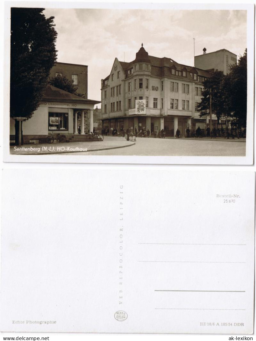 Senftenberg/Niederlausitz Bahnhofstraße Mit HO-Kaufhaus "Friedensbewegung" 1954 - Senftenberg