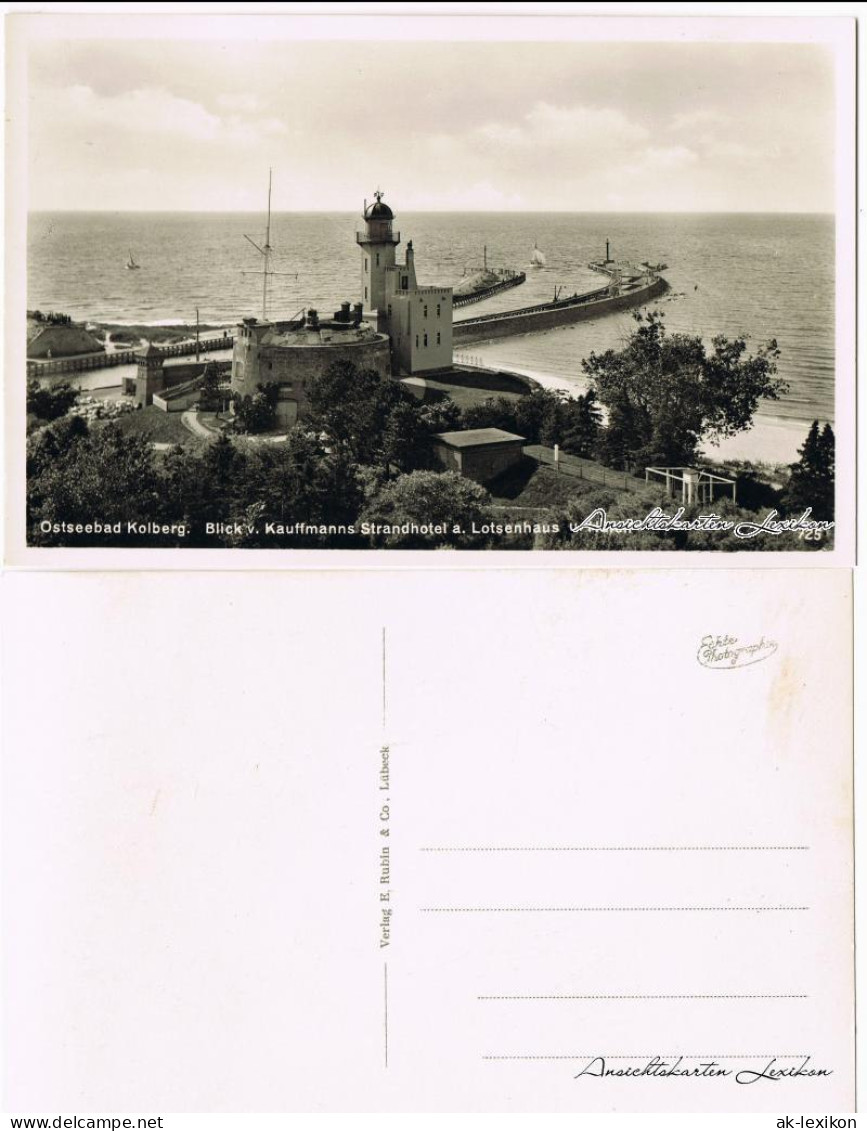 Postcard Kolberg Kołobrzeg Blick Auf Lotsenhaus Und Mole 1930  - Pommern