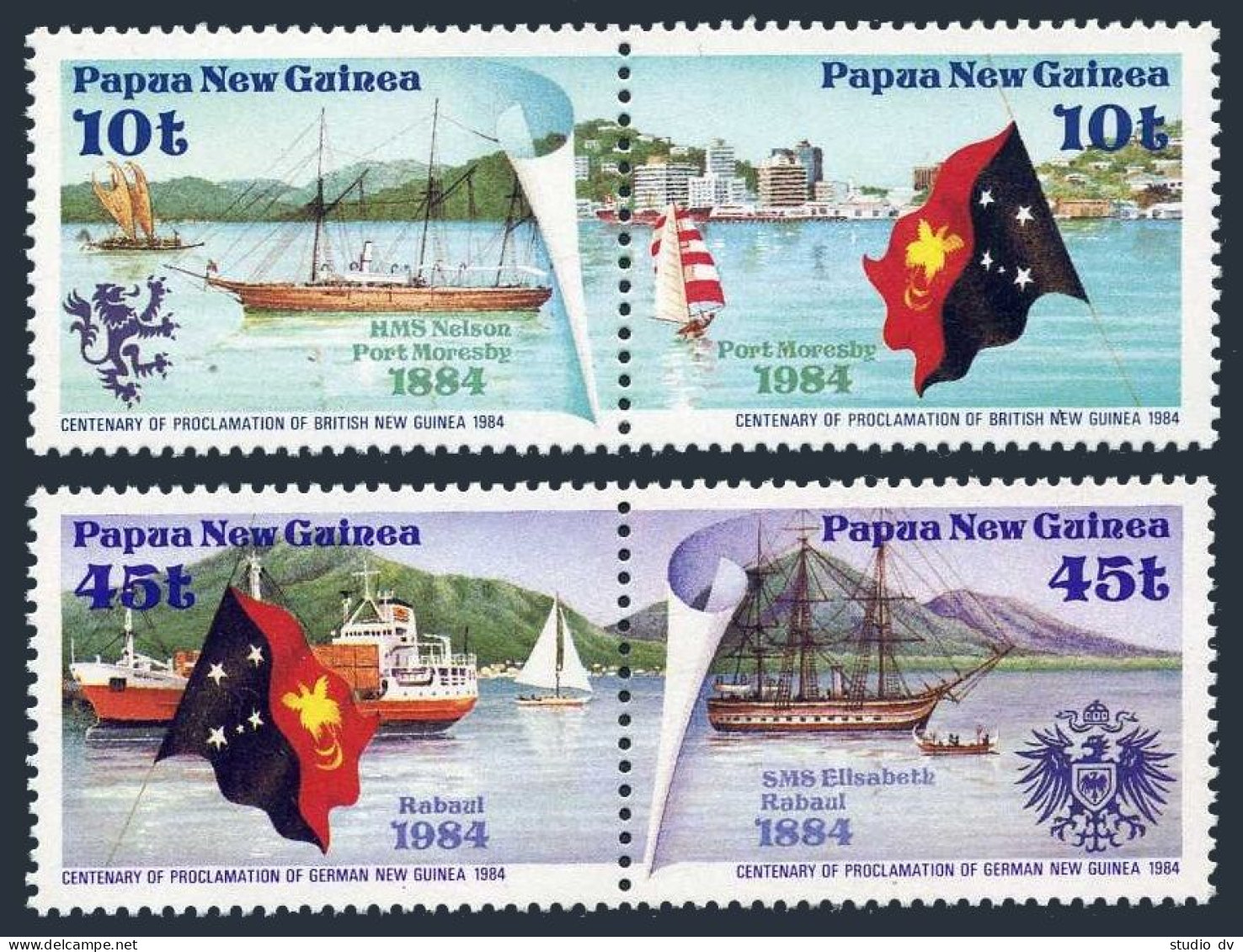 Papua New Guinea 608-609 Ab Pairs, MNH. Michel 483-486. Proclamation-100, 1984. - Guinea (1958-...)