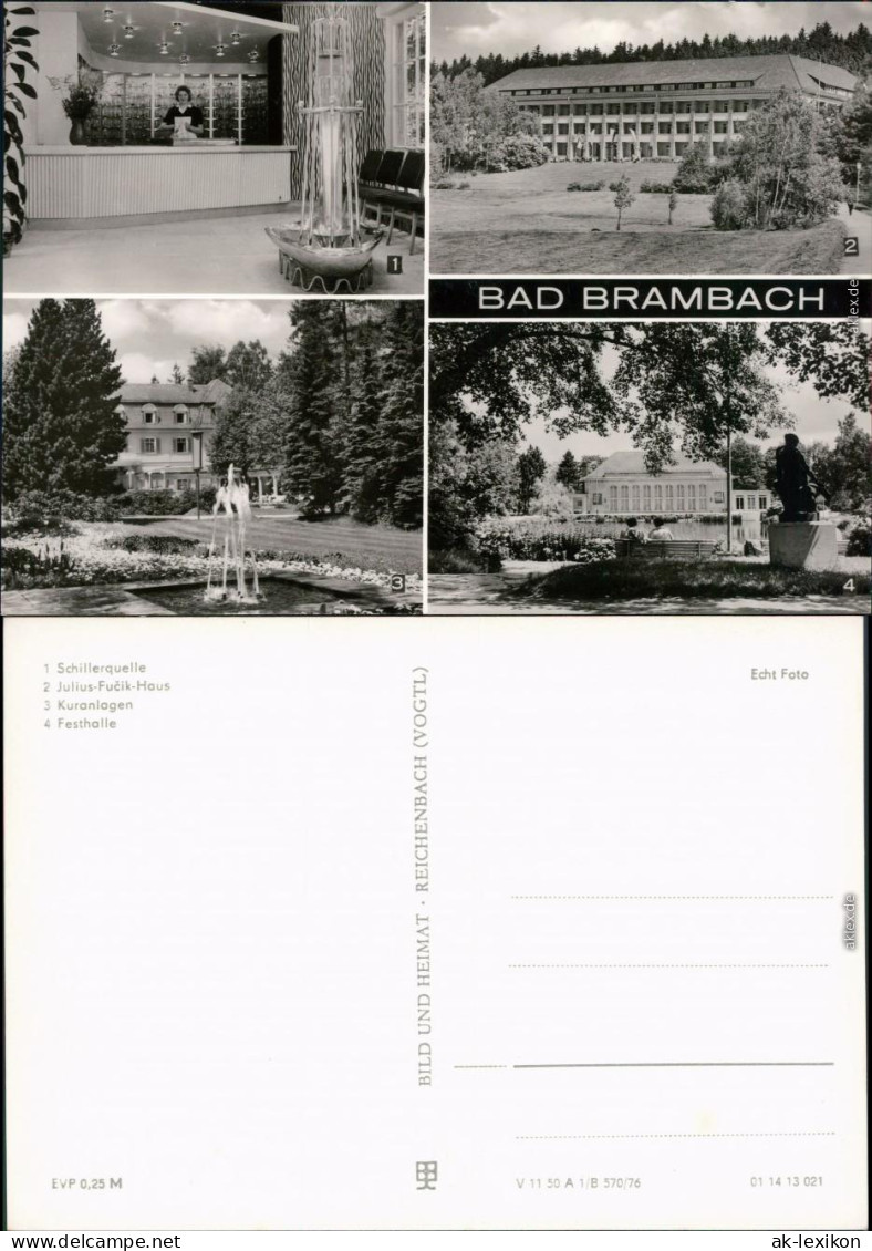 Bad Brambach 1 Schillerquelle 2 Julius-Fucik-Haus 3 Kuranlagen 4 Festhalle 1976 - Bad Brambach