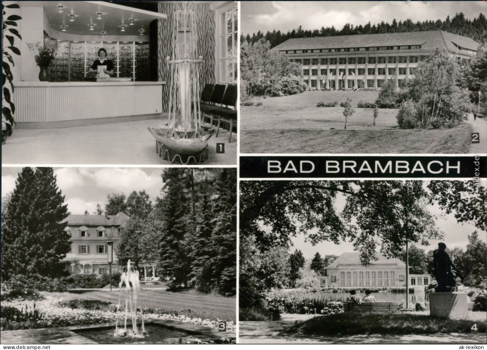 Bad Brambach 1 Schillerquelle 2 Julius-Fucik-Haus 3 Kuranlagen 4 Festhalle 1976 - Bad Brambach