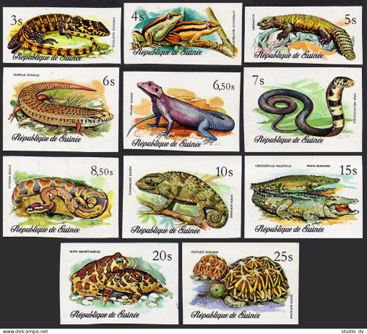 Guinea 744-51,C134-C136 Imperf Blocks/4,MNH.Michel 782B-792B. Reptiles:Frogs, - Guinea (1958-...)
