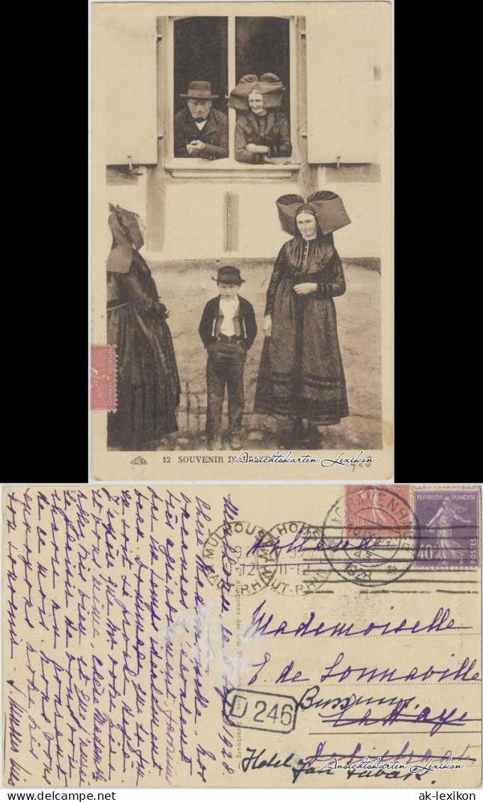 Ansichtskarte  Souvenir D'Alsace 1928 - Groupes D'enfants & Familles